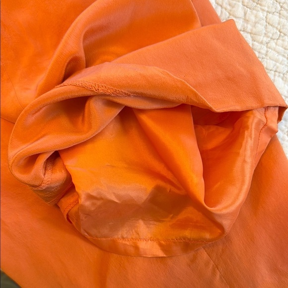Patrick Woman Collection Vibrant Orange Pant 100% Silk #186 - Picture 6 of 6
